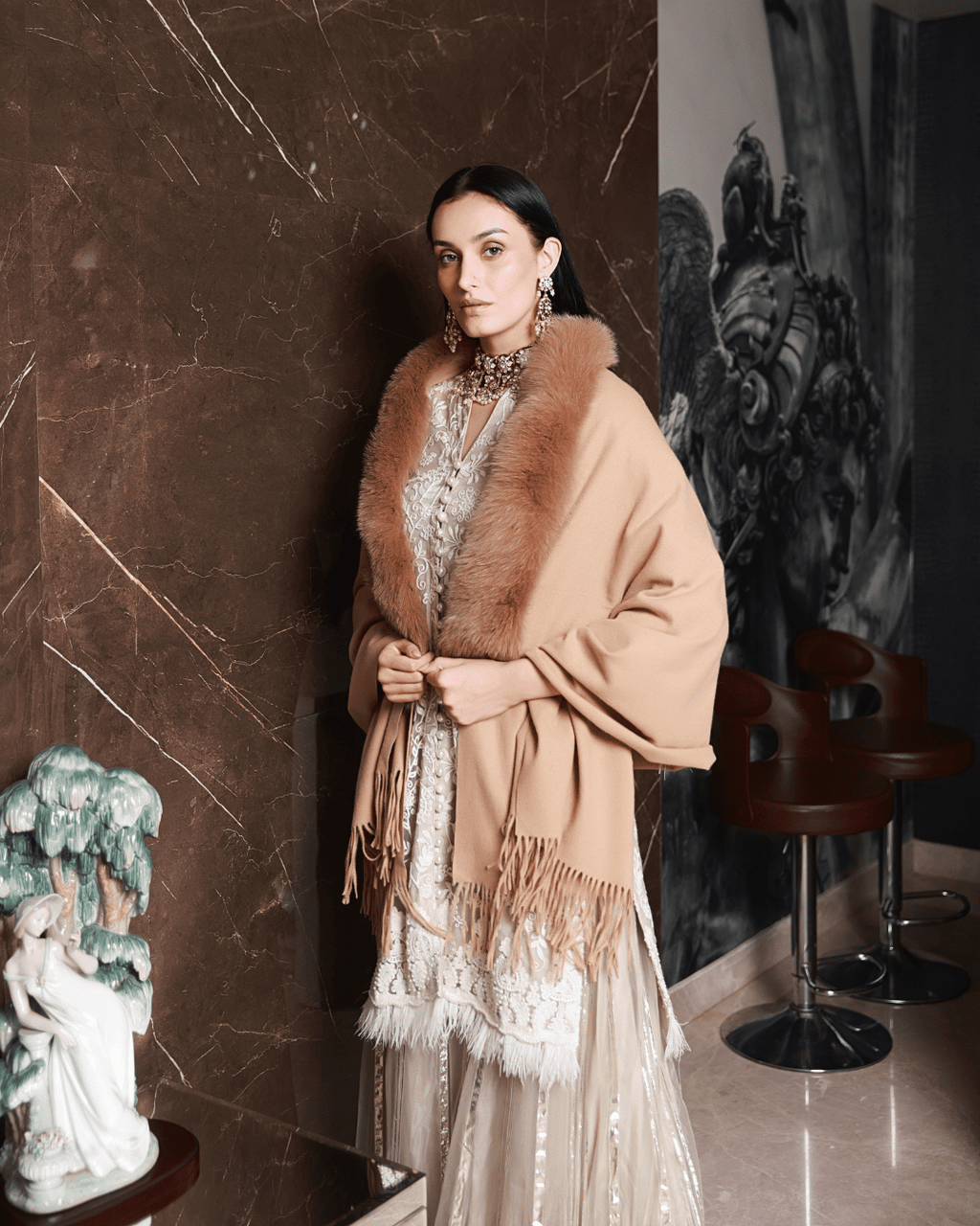 Brown Cashmere Shawl