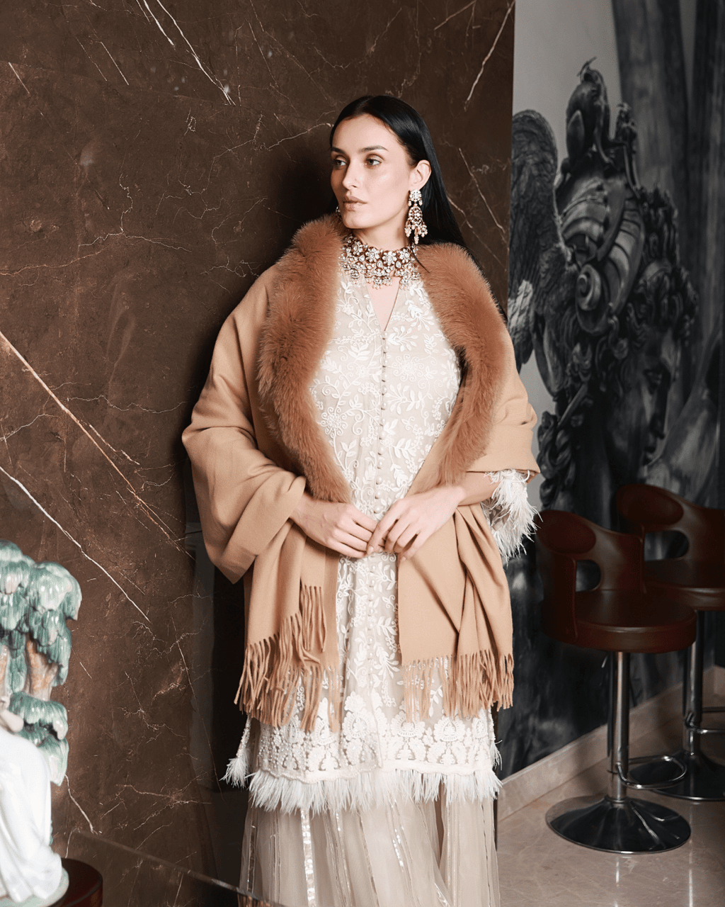 Brown Cashmere Shawl