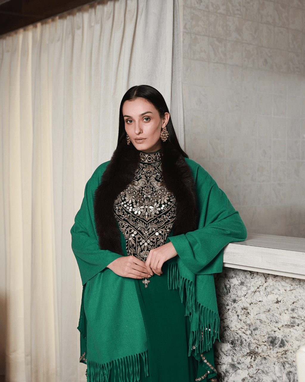 Green Cashmere Shawl