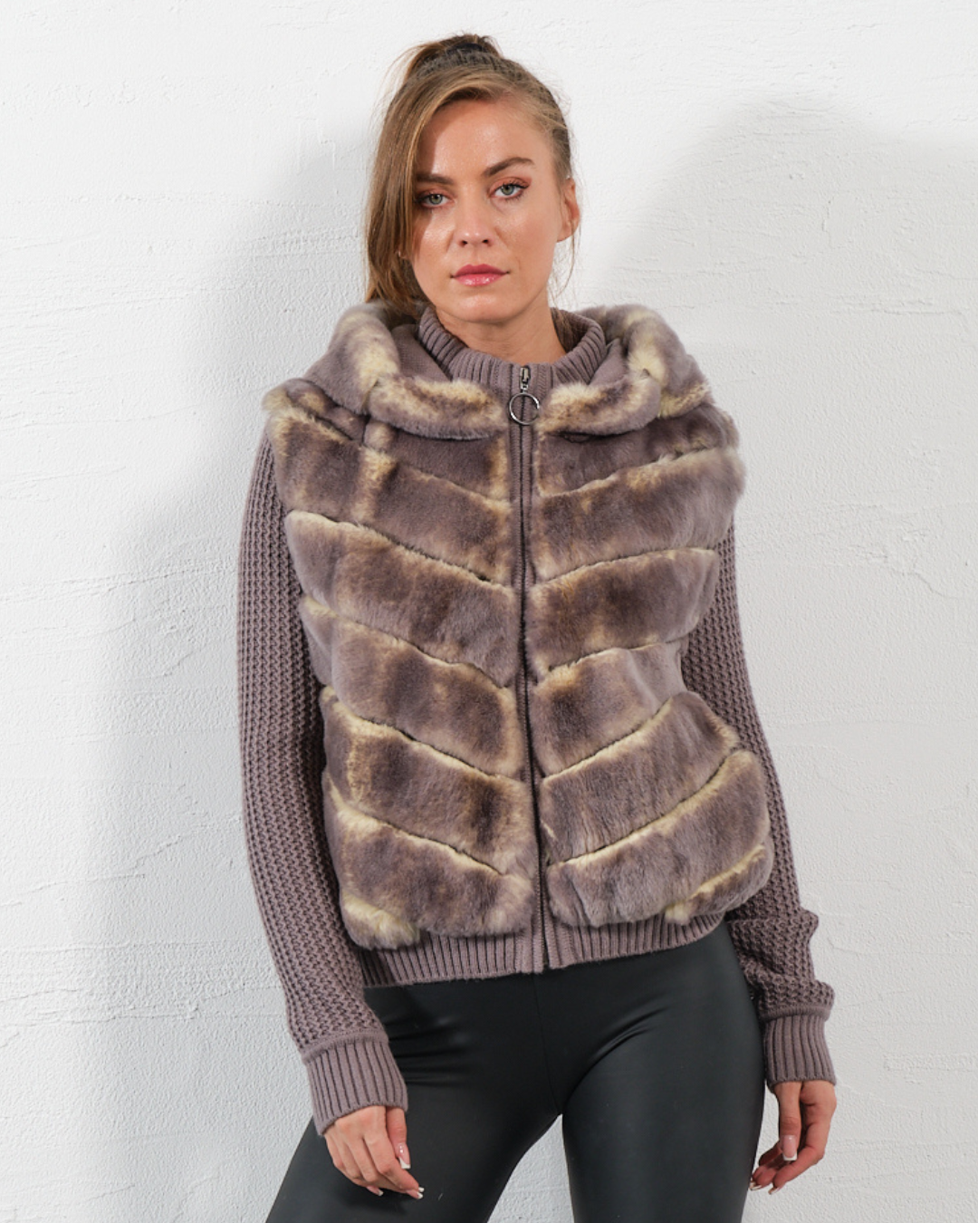 Honey Yellow Knitwear Hooded