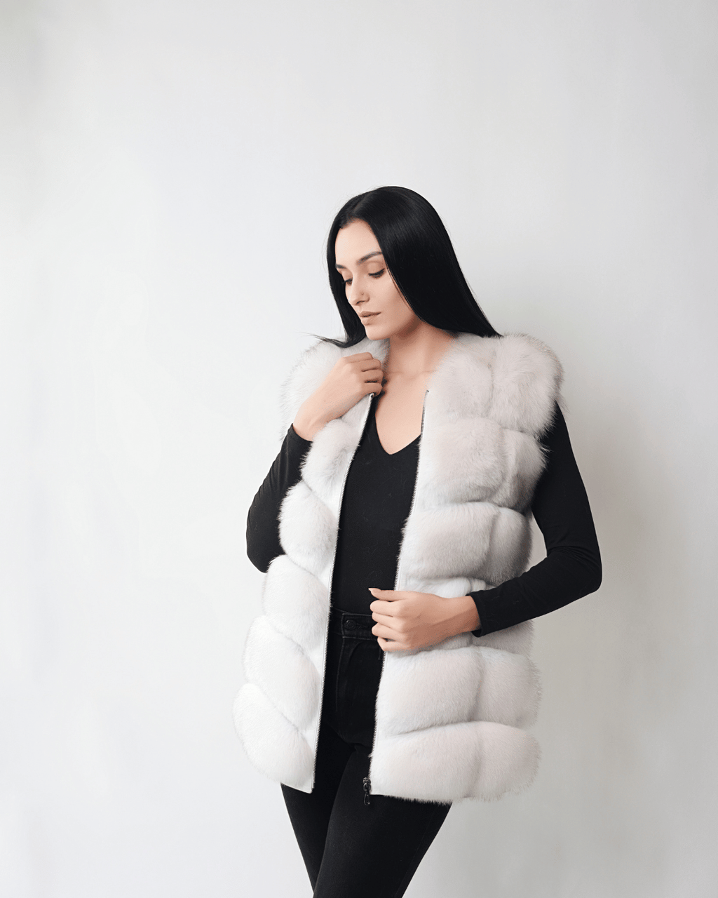 White Long Vest