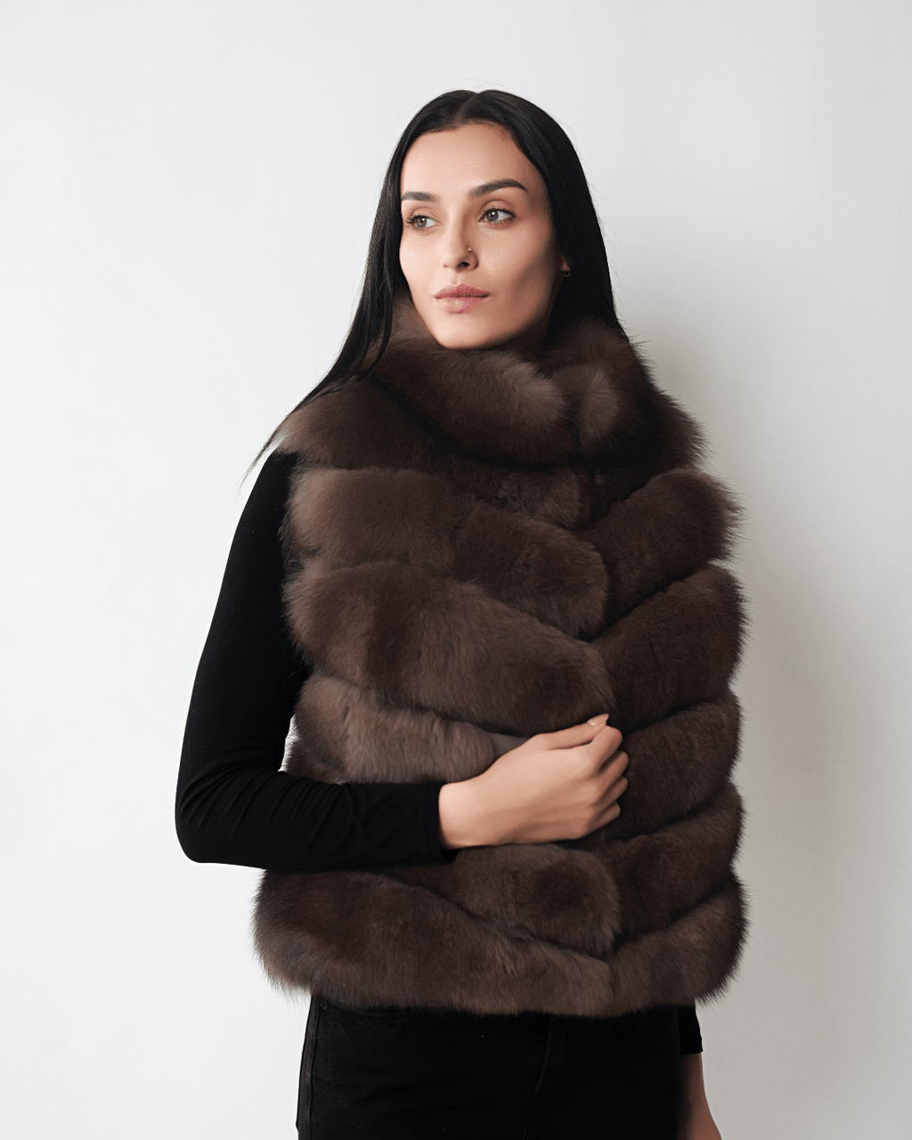 Brown Vest With Leather