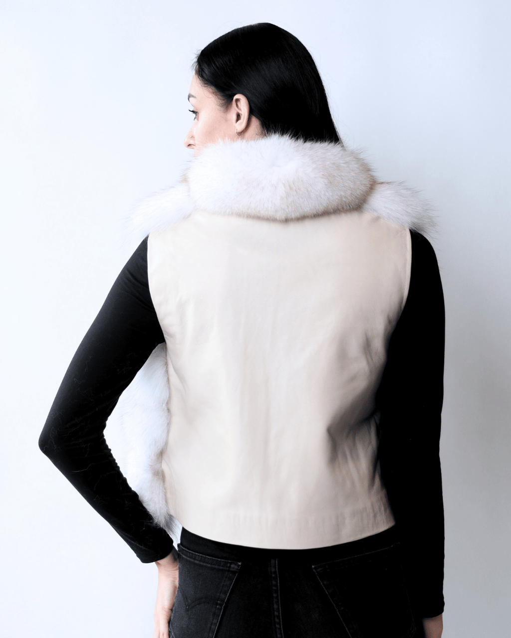 White Vest With Leather