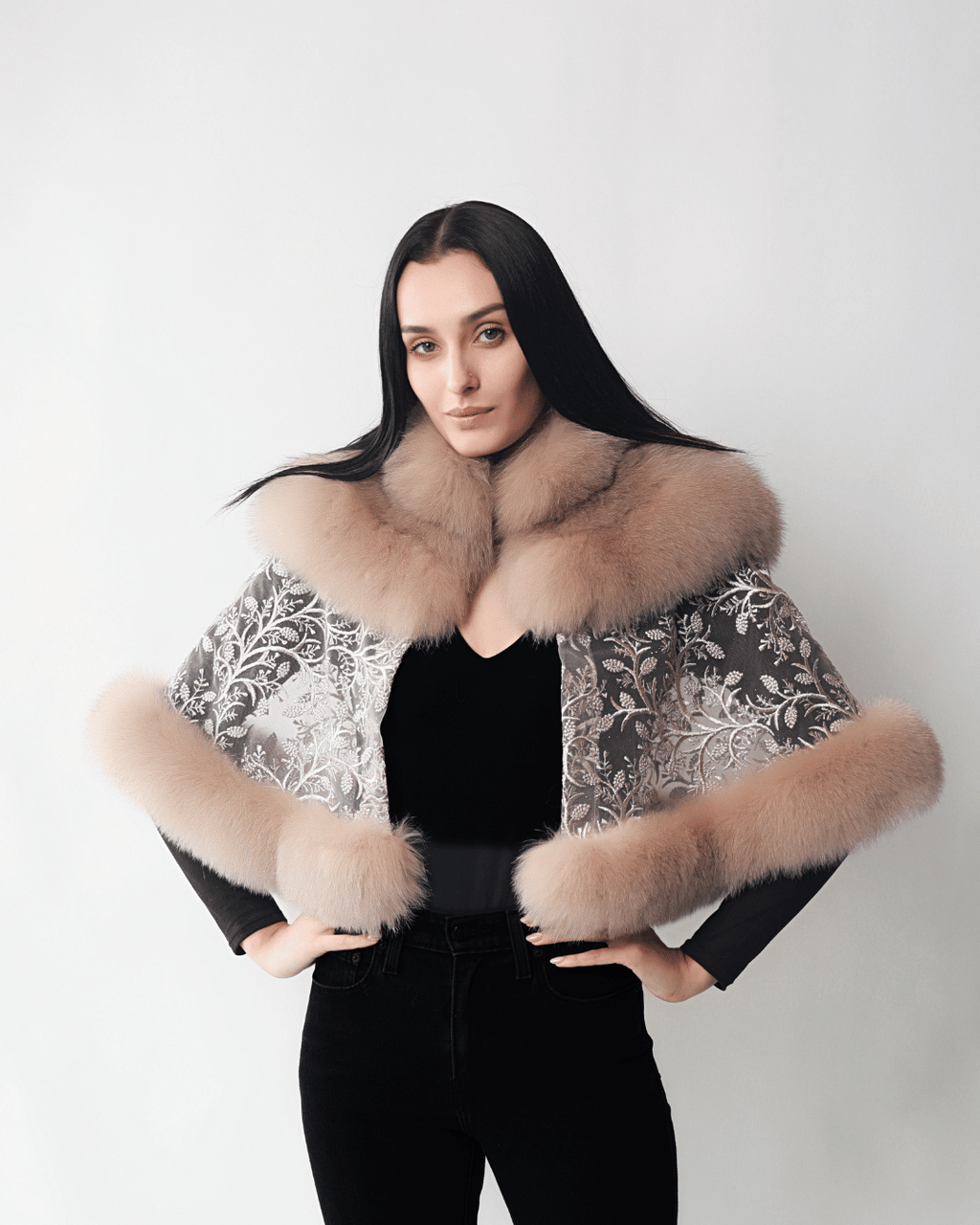 Beige Lace Cape