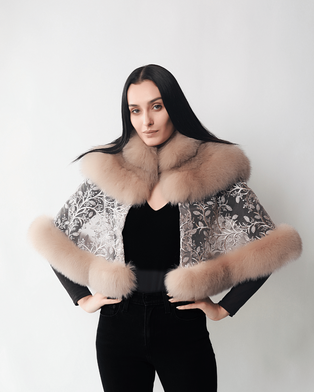 Beige Lace Cape
