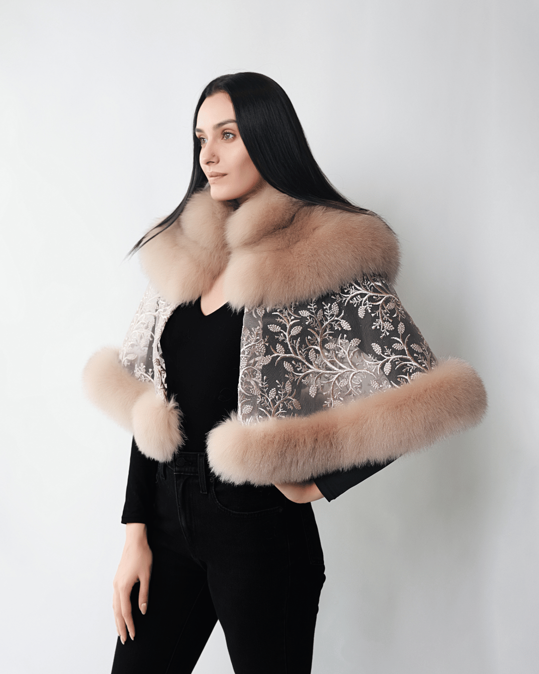 Beige Lace Cape