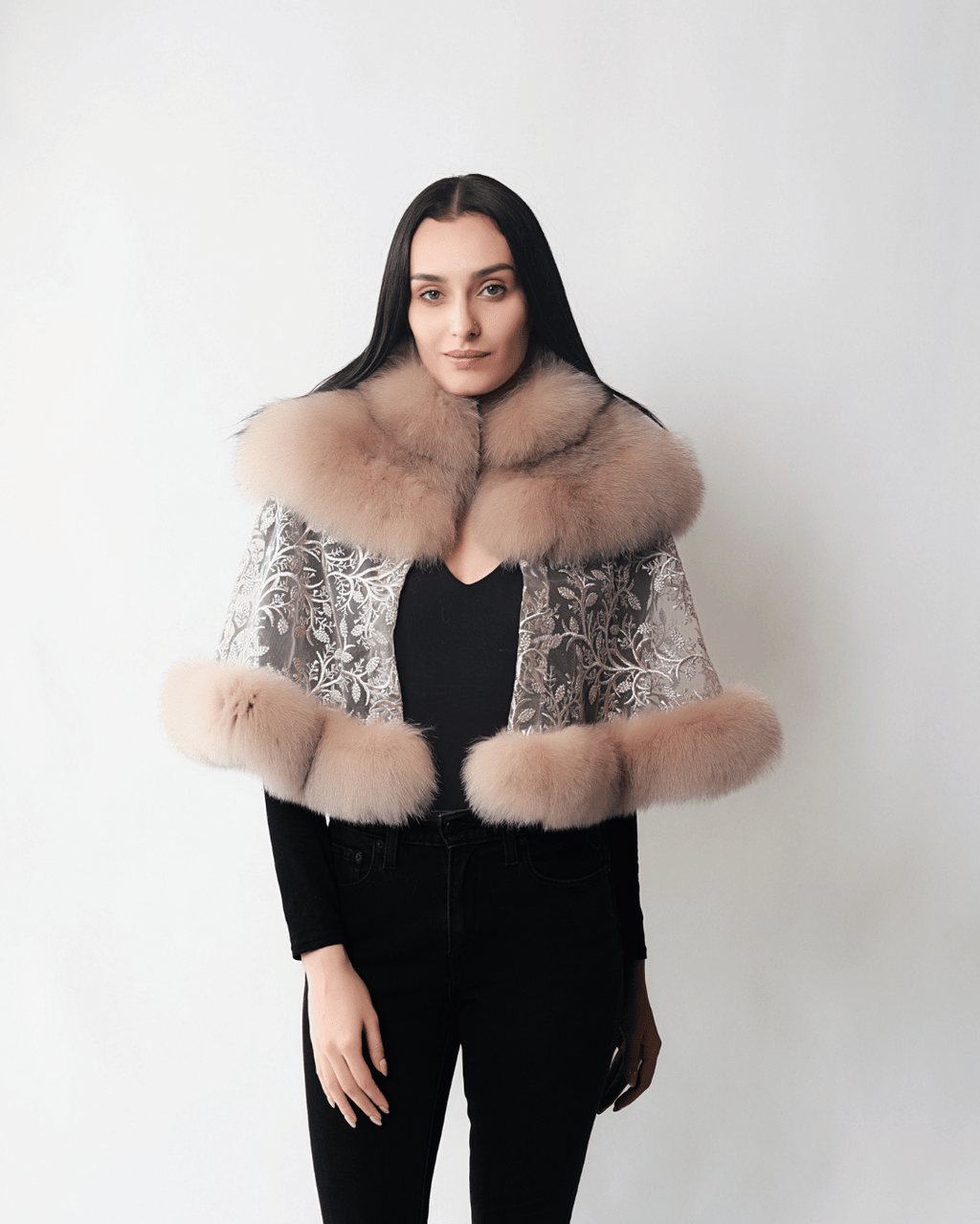 Beige Lace Cape
