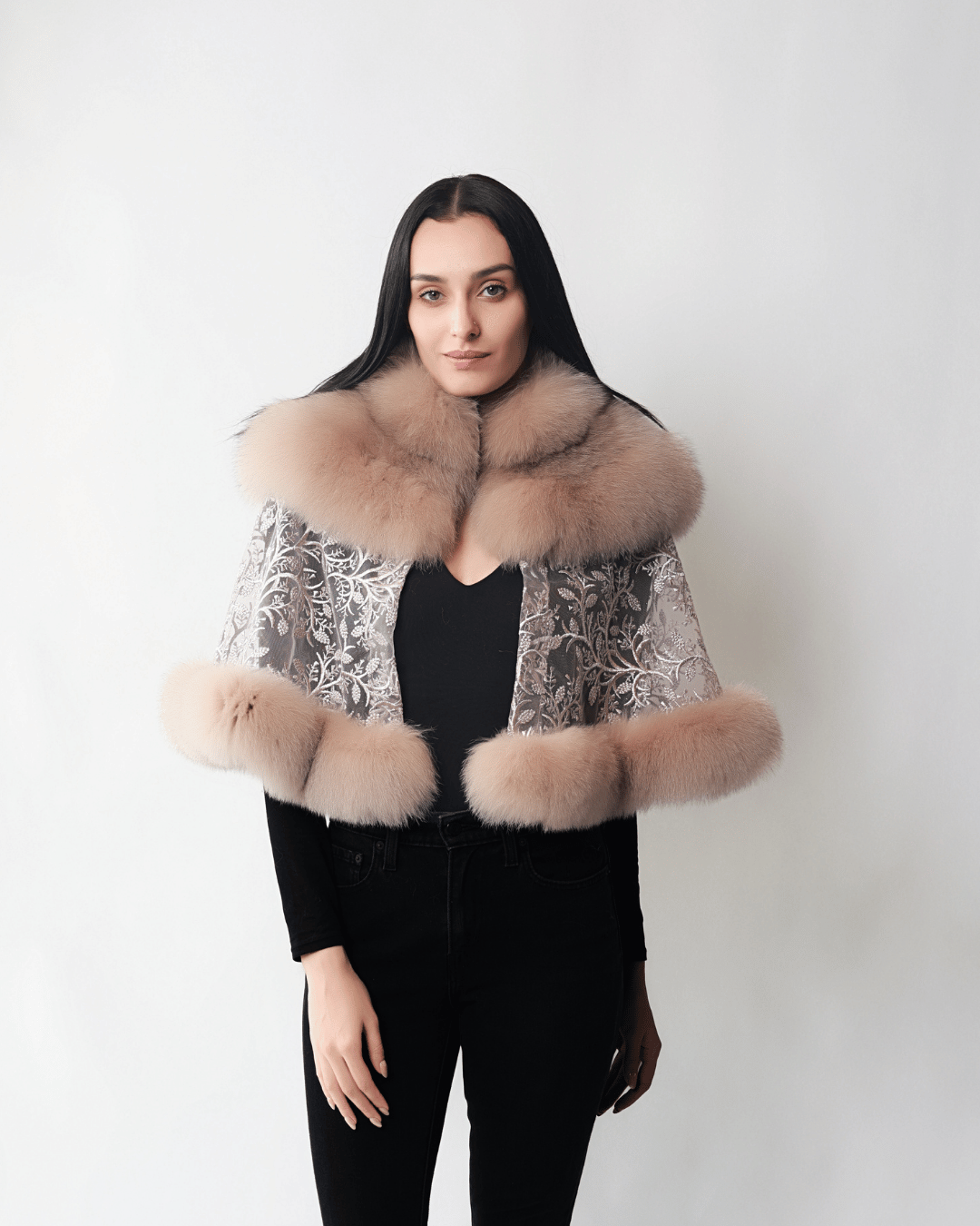 Beige Lace Cape