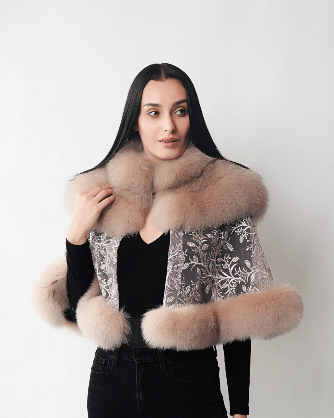Beige Lace Cape
