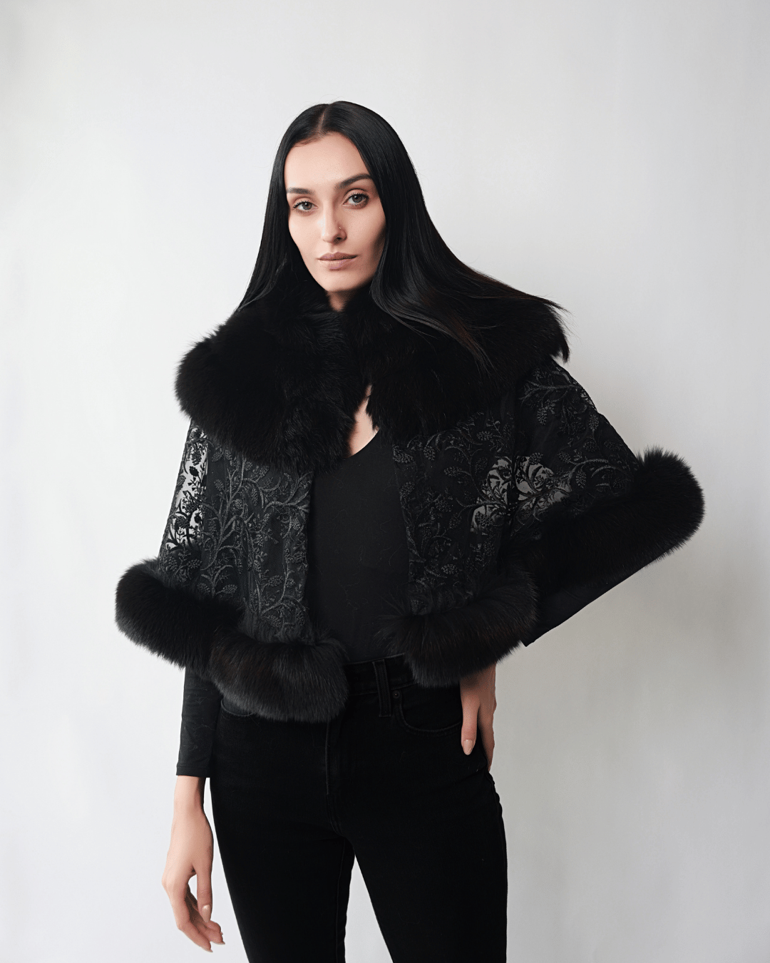 Brown Lace Cape