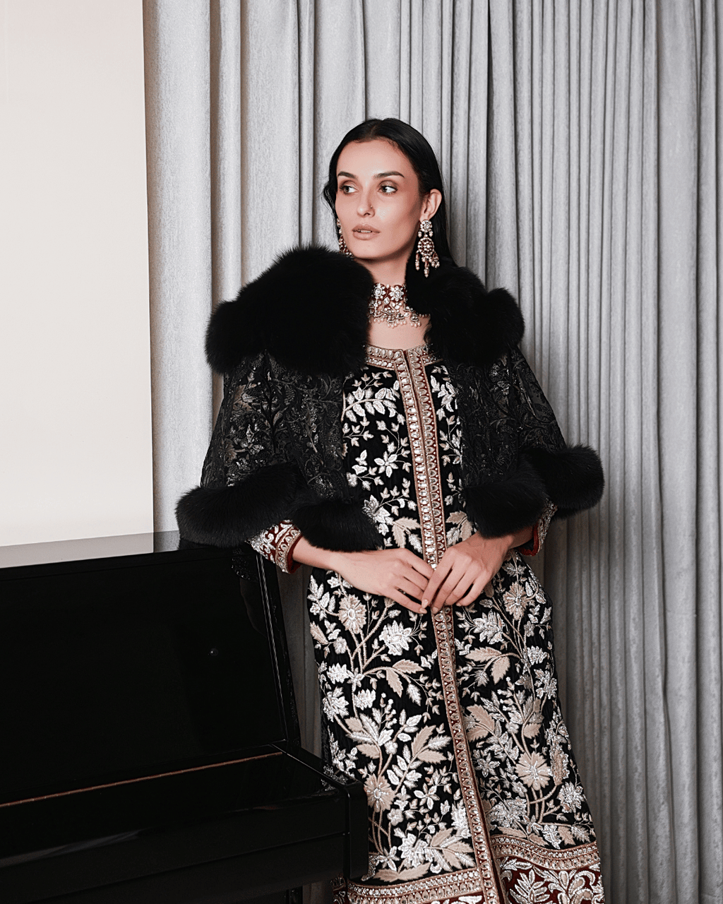 Brown Lace Cape