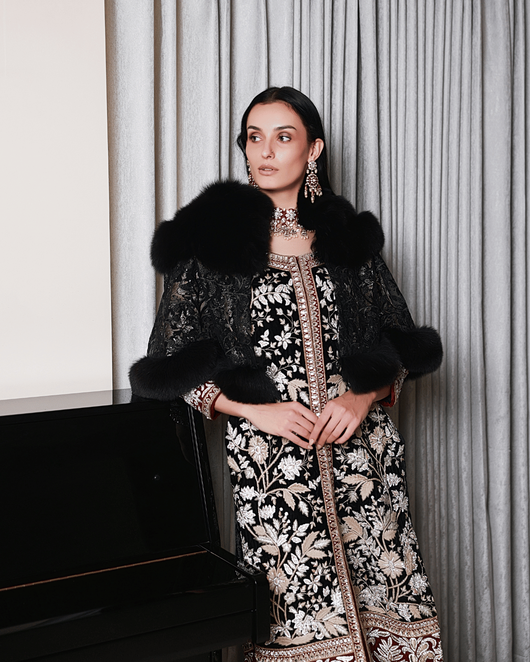 Brown Lace Cape