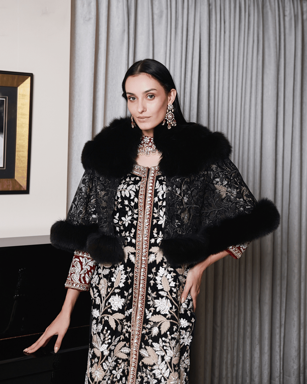 Brown Lace Cape