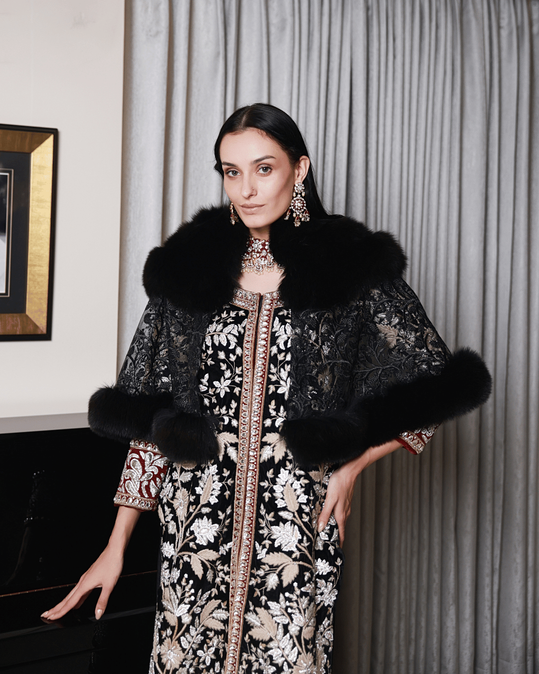 Brown Lace Cape