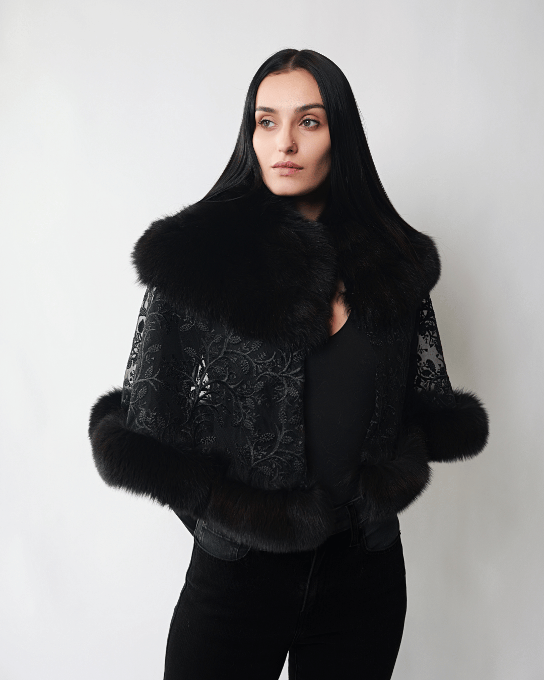Brown Lace Cape