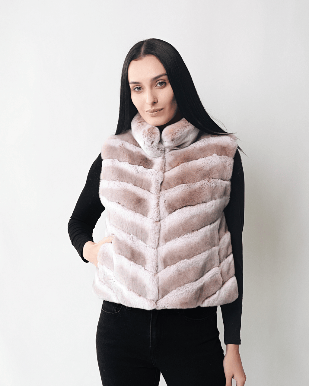 Beige Vest With Leather