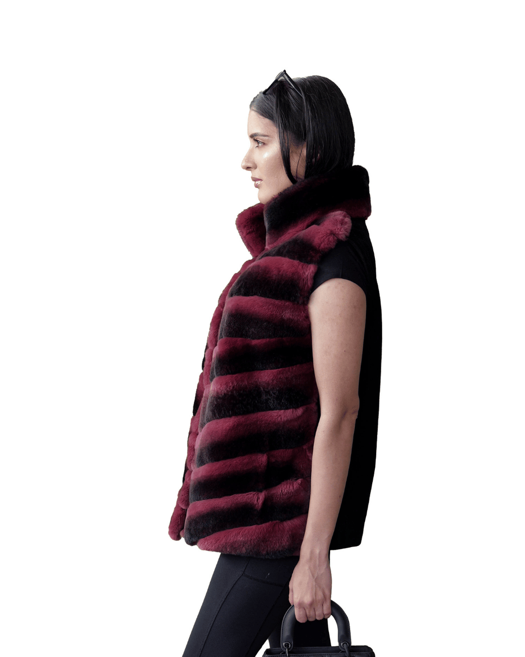 Wine Vest With Suede