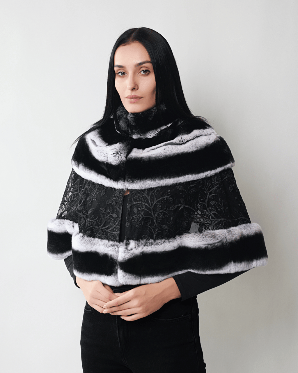 Grey Lace Cape