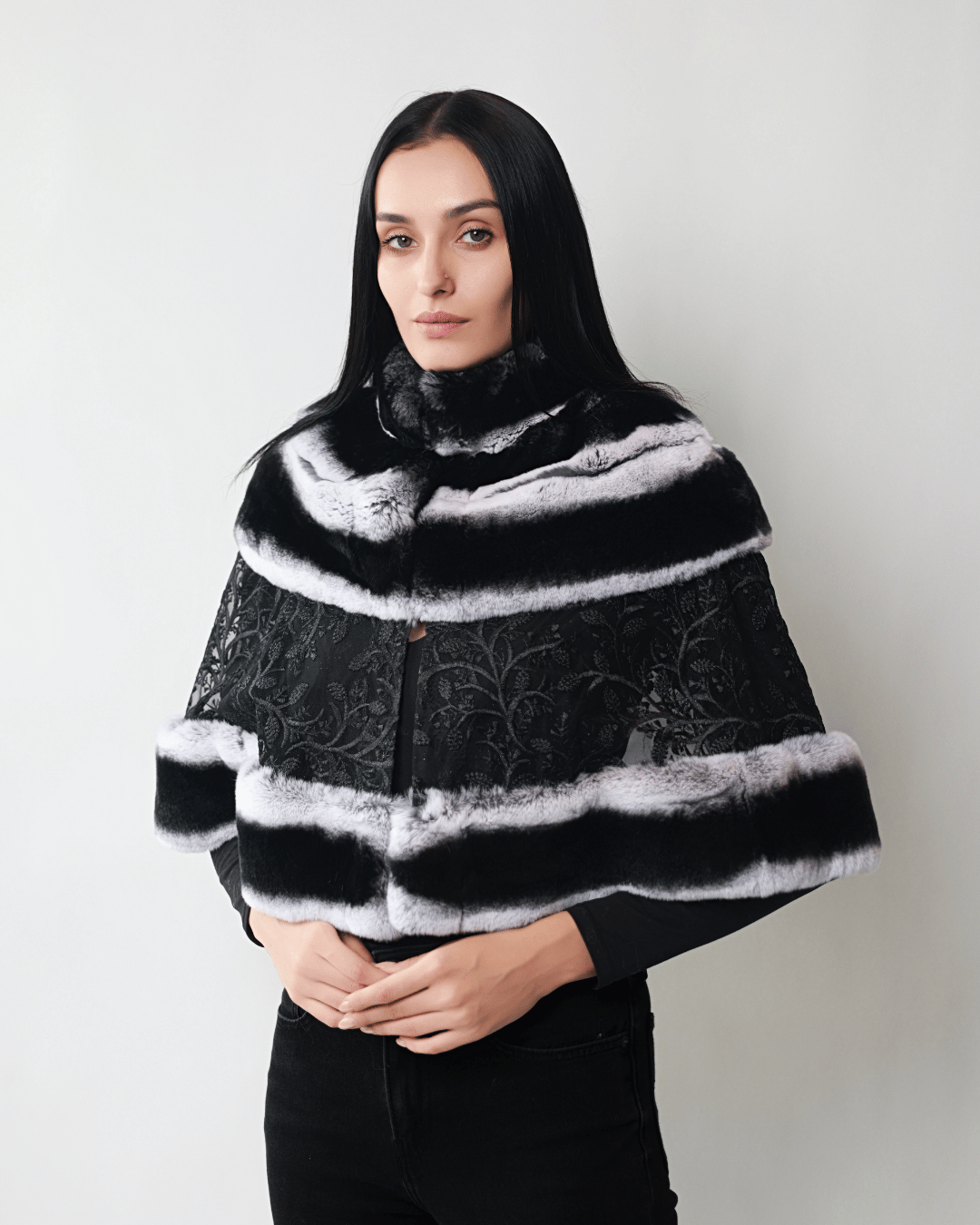 Grey Lace Cape