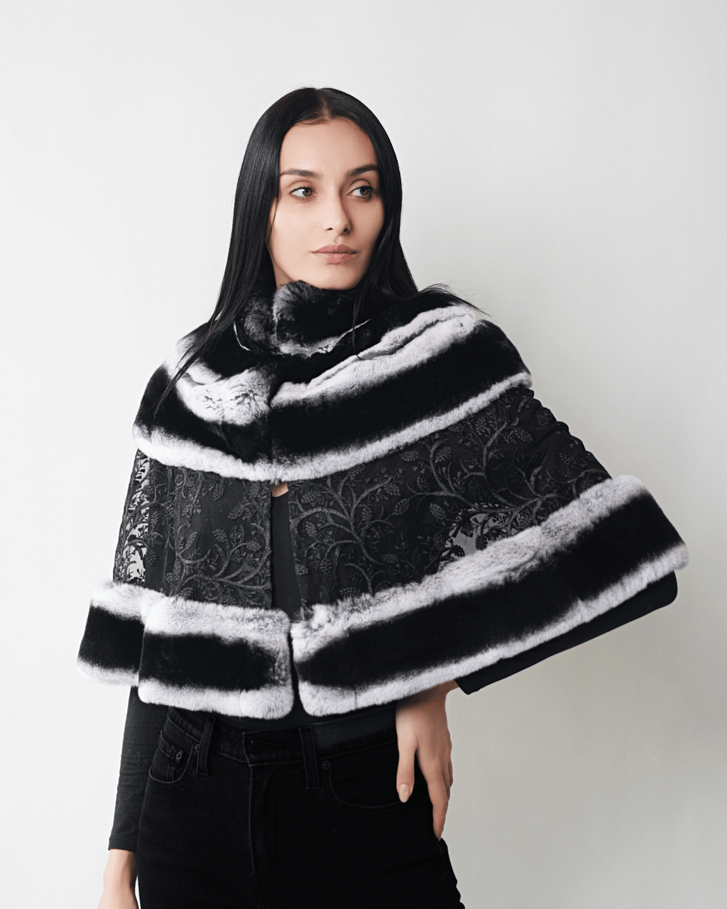 Grey Lace Cape