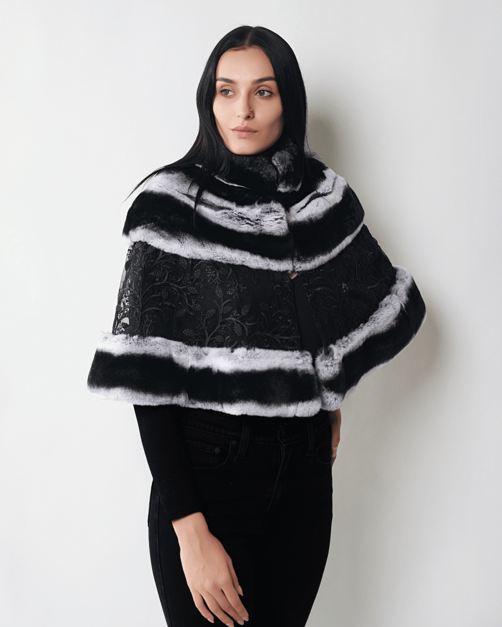 Grey Lace Cape
