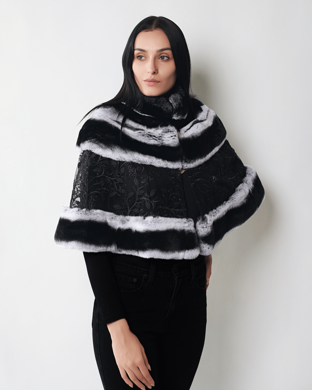 Grey Lace Cape